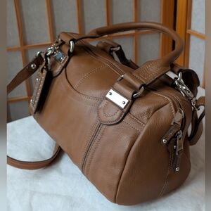 Italian Leather Brown Shoulder Crossbody Bag | Satchel by Tignanello *Imperfect